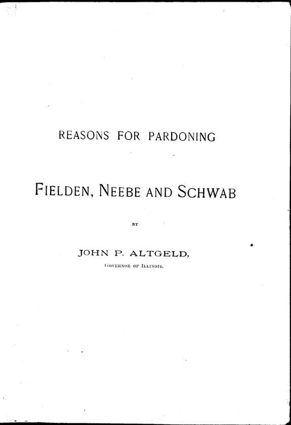 Cover Page, Reasons for Pardoning...