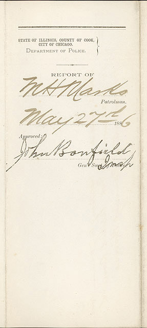 Cover Page, Chicago Police Department Report