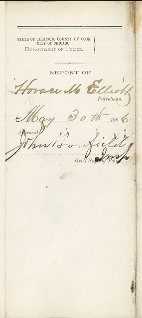 Cover Page, Chicago Police Department Report