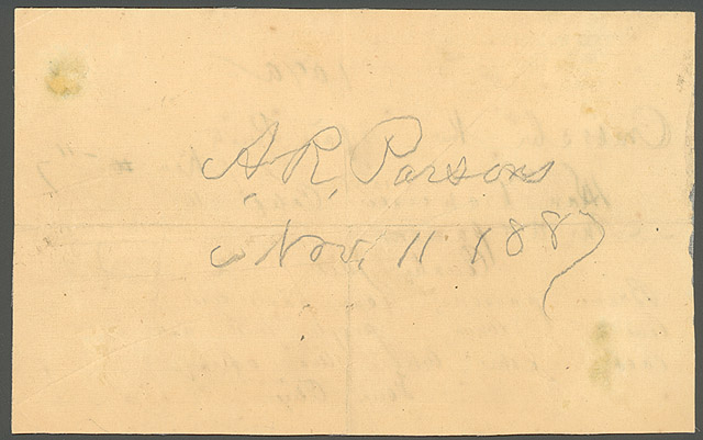 Telegram to A. R. Parsons from Four Citizens