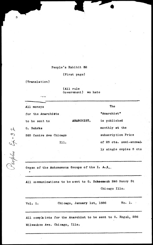 People's Exhibit 32, Page 1