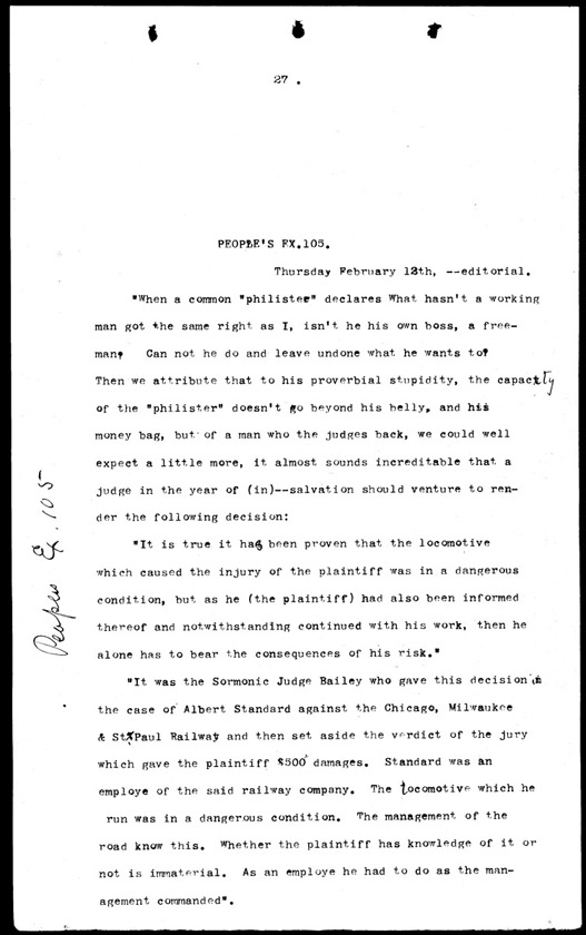 People's Exhibit 105, Page 1