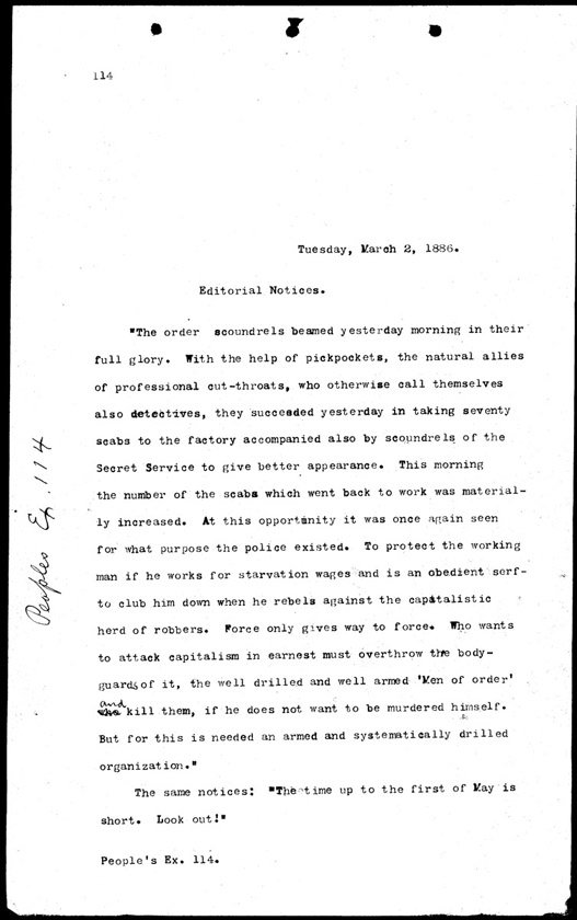 People's Exhibit 114, Page 1