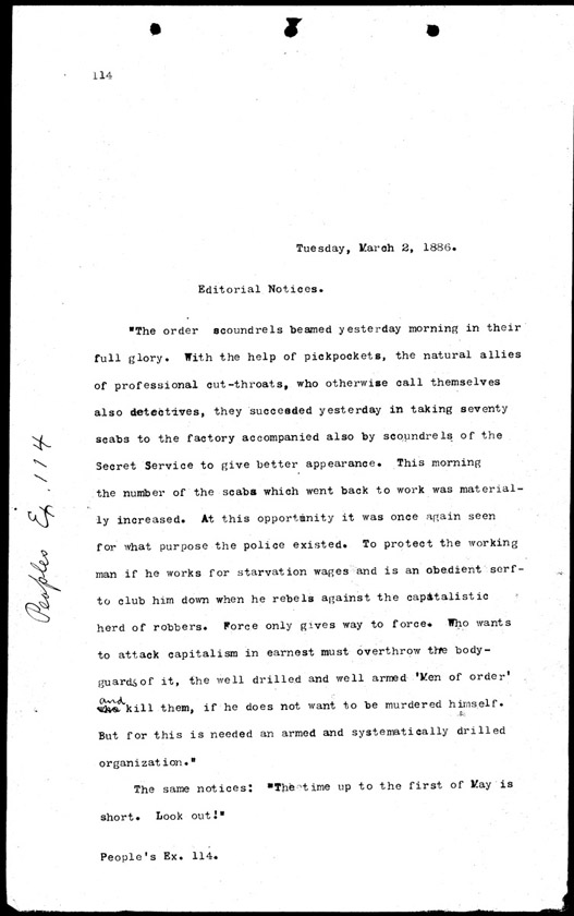 People's Exhibit 114, Page 1