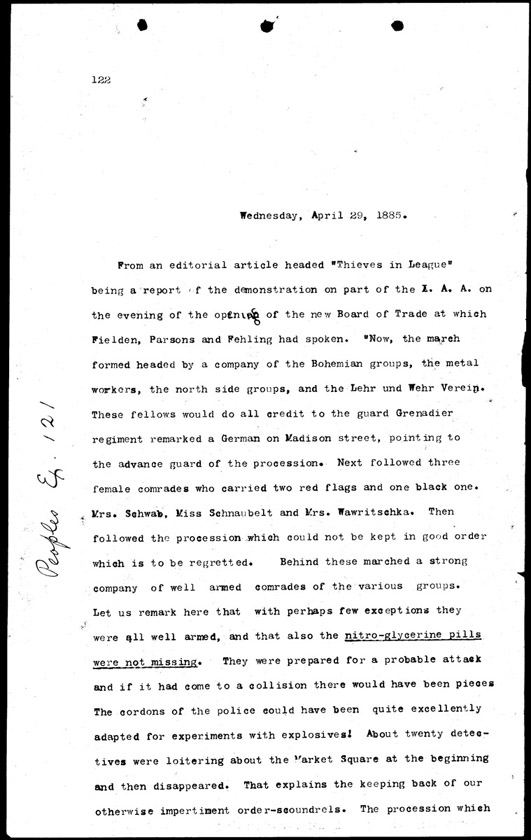 People's Exhibit 121, Page 1